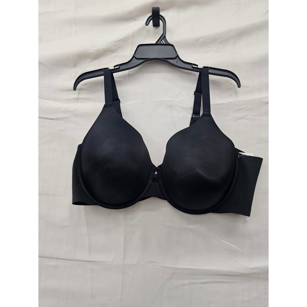Auden Womens Lightly Lined Full Coverage Bra Black Nylon Blend Casual Size 46D